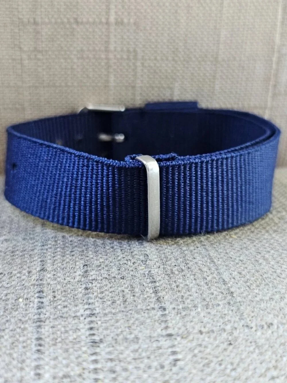 Navy Blue Canvas Strap for Watches Replacement Wristwatch Band Size Unbranded